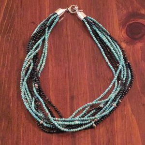 Navajo Turq/Onyx/Silv Necklace